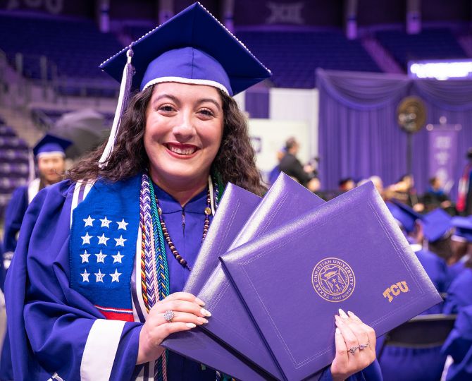 Karina Jimenez Torres '26 graduating with three bachelor degrees in May 2026